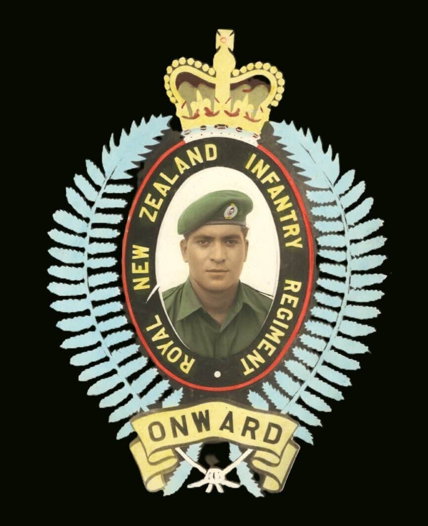 Royal New Zealand Infantry Regiment emblem with portrait